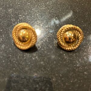 Gold-Tone Spiral Rope Stud Earrings